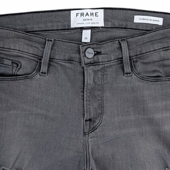 FRAME DENIM Women's Grey Distressed Skinny Jeans Size 29 Style LSSR769 - Picture 6 of 12